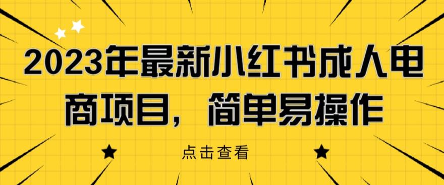 2023年最新小红书成人电商项目,简单易操作【详细教程】【揭秘】