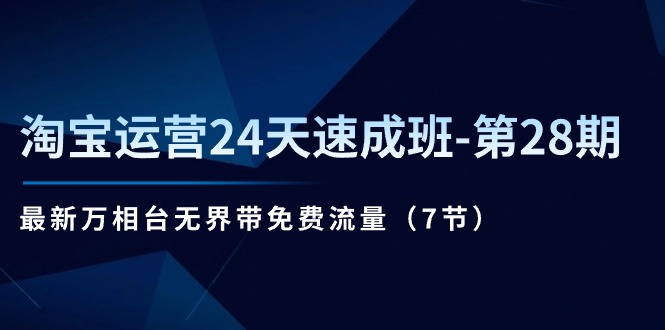(11182期)淘宝运营24天速成班-第28期:最新万相台无界带免费流量(7节)