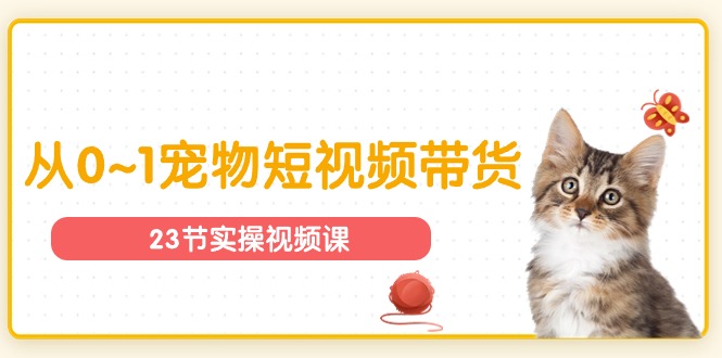 (11086期)宠物行业从0~1宠物短视频带货实操课(23节课)