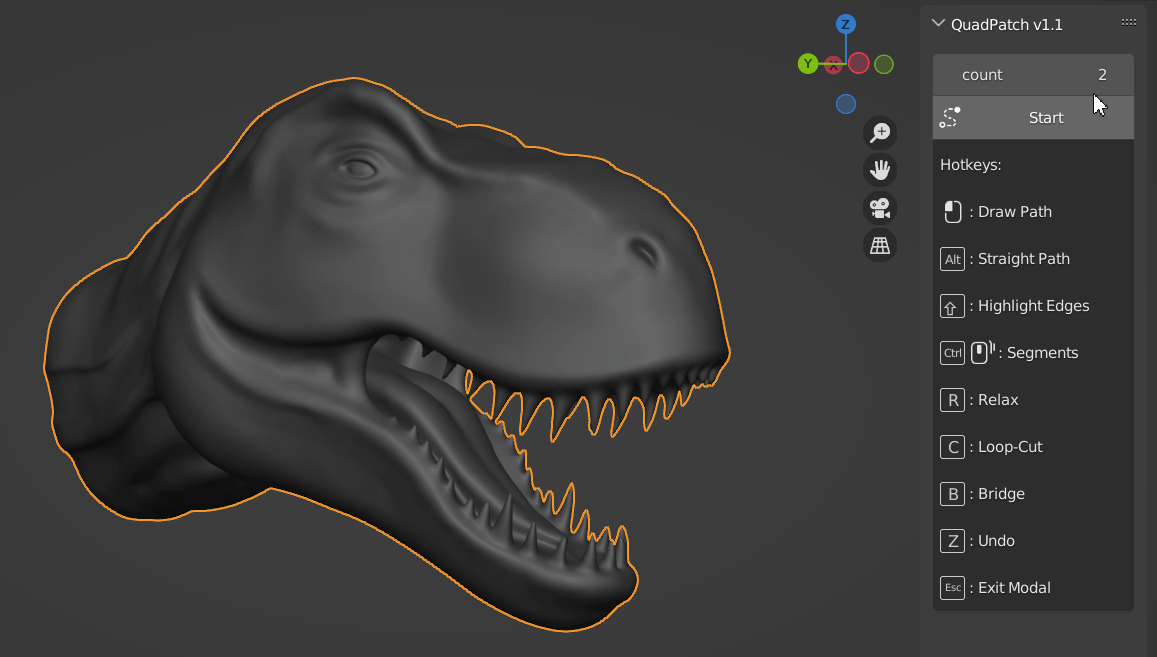 Quadpatch v1.1.1 Blender 3.0重新拓扑工具插件