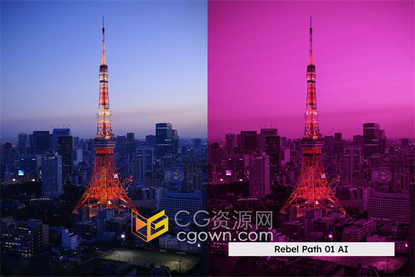 蒸汽波氛围霓虹灯夜晚调色LUT和20个Night Rush Lightroom预设