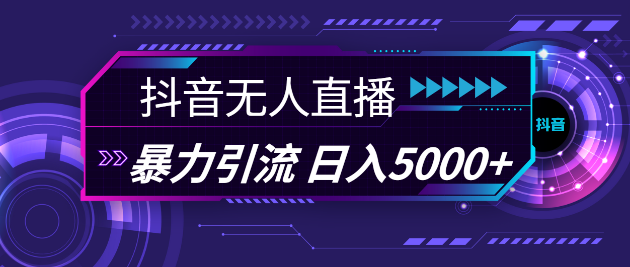 (11709期)抖音无人直播,暴利引流,日入5000+