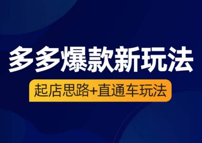 海神·多多爆款新玩法,?起店思路+直通车玩法(3节精华课)