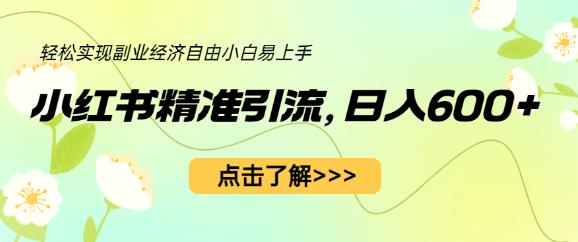 小红书精准引流,小白日入600+,轻松实现副业经济自由(教程+1153G资源)