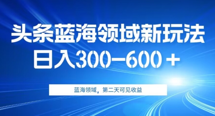 AI头条野路子蓝海领域新玩法2.0,日入300-600+,附保姆级教程【揭秘】