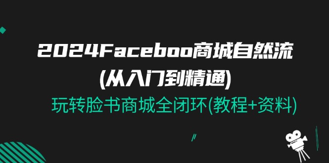 (11368期)2024Faceboo 商城自然流(从入门到精通),玩转脸书商城全闭环(教程+资料)