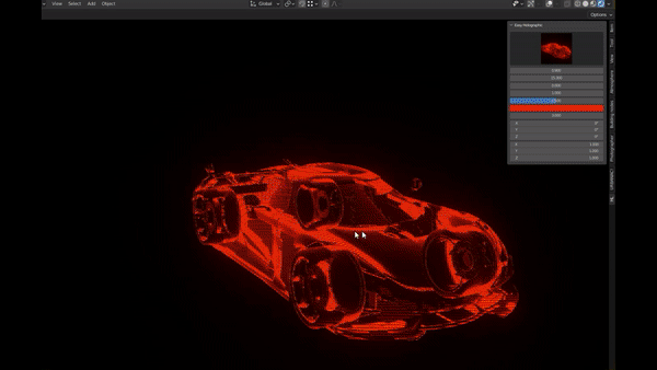 Easy Holographic Blender插件3D模型全息投影材质效果