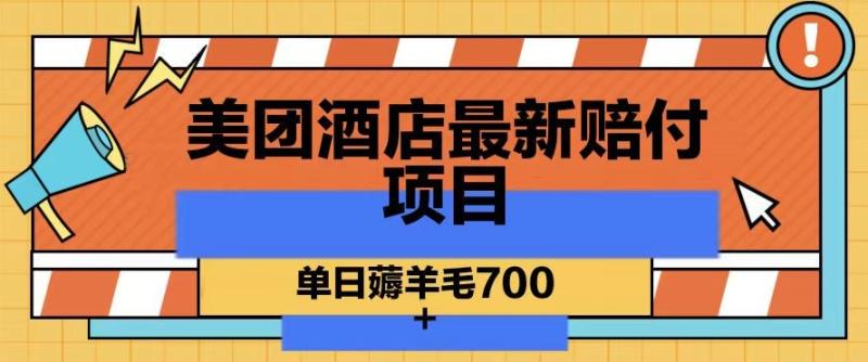 美团酒店最新赔付项目,单日薅羊毛700+【仅揭秘】