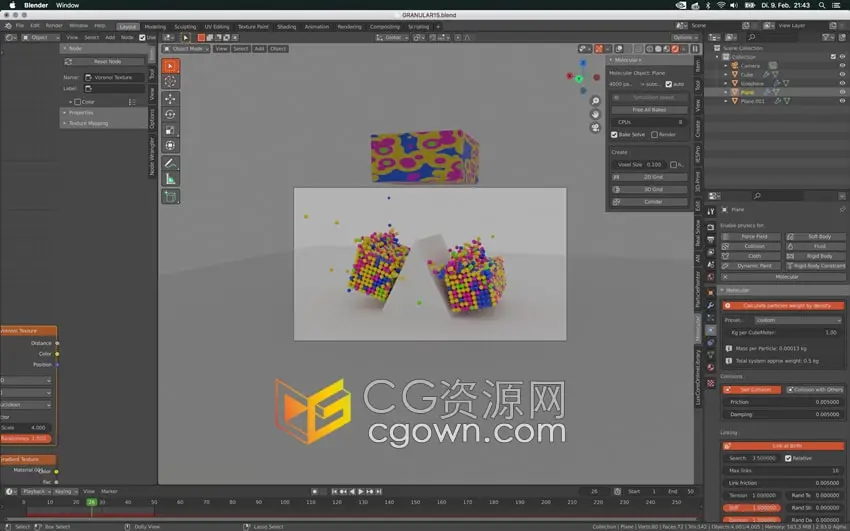 Blender插件Molecular Plus v2.17.21粒子填充解算器工具