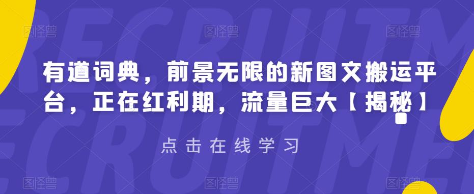 有道词典,前景无限的新图文搬运平台,正在红利期,流量巨大【揭秘】