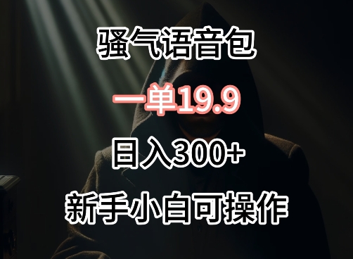 0成本卖骚气语音包,一单19.9.日入300+【揭秘】