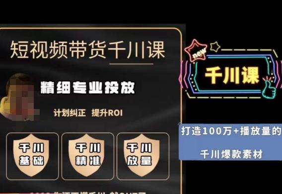 短视频带货-千川专业投放课,?精细化专业投放,计划纠正,提升ROI