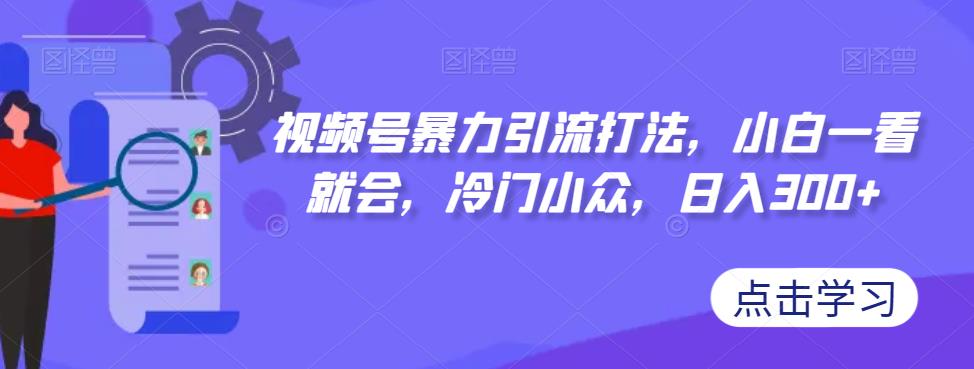 视频号暴力引流打法,小白一看就会,冷门小众,日入300+【揭秘】