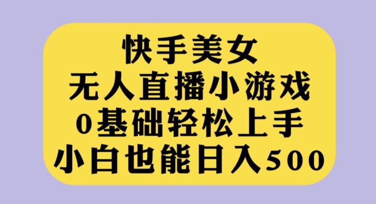 快手美女无人直播小游戏,0基础轻松上手,小白也能日入500【揭秘】