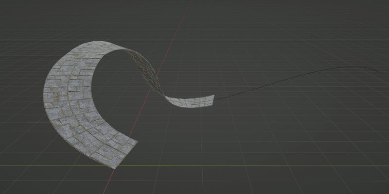 Paved Path Generator 1.3 Blender插件20种预设砖石铺地路径生成器