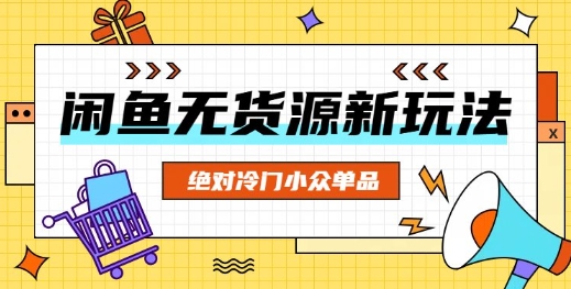 闲鱼无货源冷门单品项目，绝对冷门小众单品