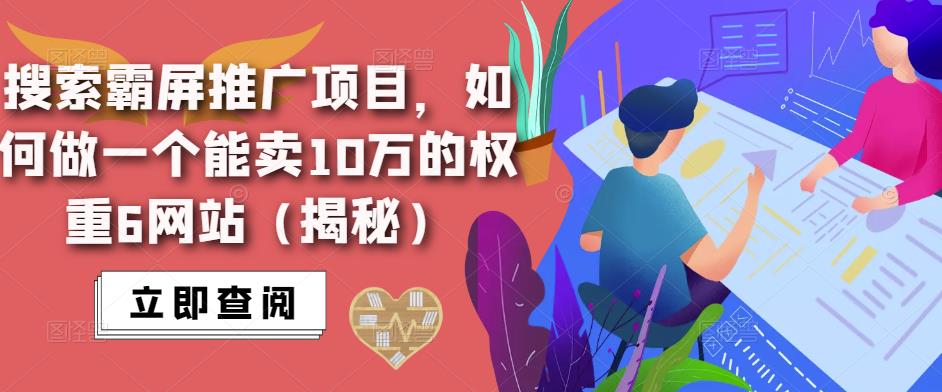 搜索霸屏推广项目,如何做一个能卖10万的权重6网站(揭秘)