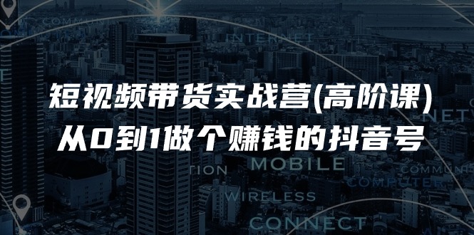(11253期)短视频带货实战营(高阶课),从0到1做个赚钱的抖音号(17节课)
