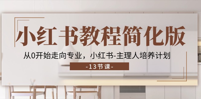 小红书教程简化版,从0开始走向专业,小红书主理人培养计划 (13节)