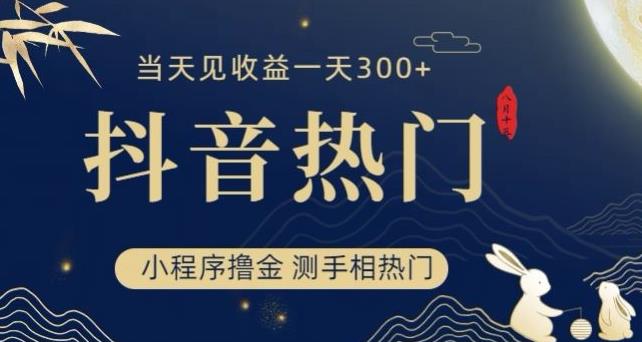 抖音最新小程序撸金,测手相上热门,当天见收益一小时变现300+【揭秘】