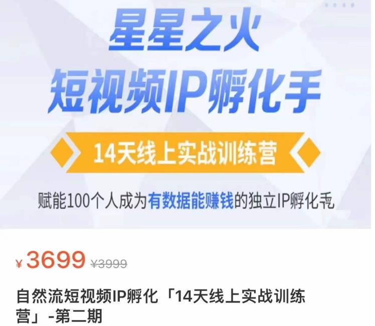 瑶瑶·自然流短视频IP孵化第二期,14天线上实战训练营,赋能100个人成为有数据能赚钱的独立IP孵化手