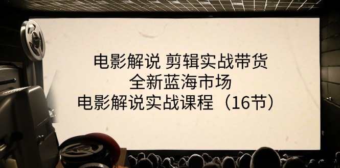 电影解说剪辑实战带货全新蓝海市场,电影解说实战课程(16节)