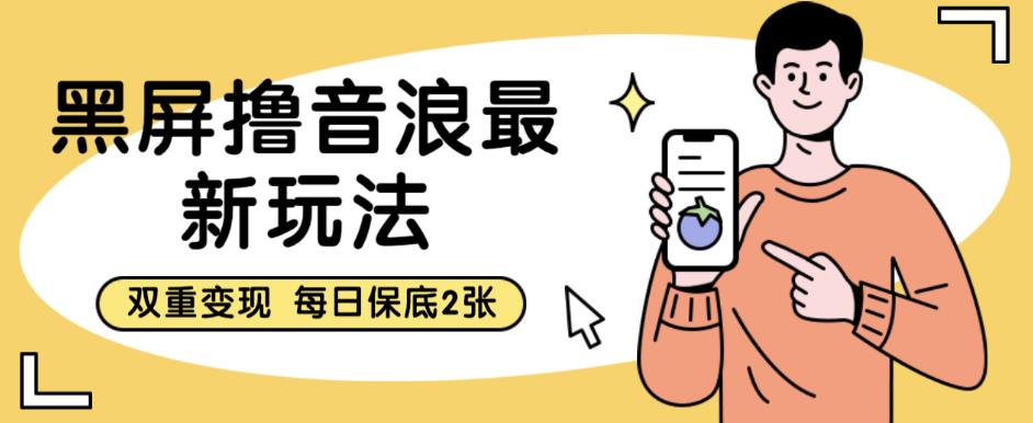 黑屏撸音浪最新玩法,双重变现,每日保底2张【揭秘】