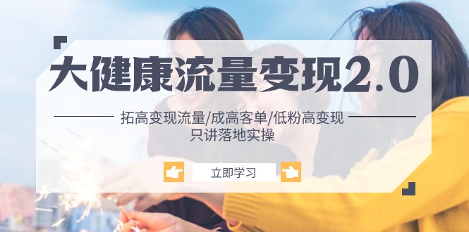 (10871期)大健康 流量 变现2.0:拓高变现 流量/成高客单/低粉高变现/只讲落地实战