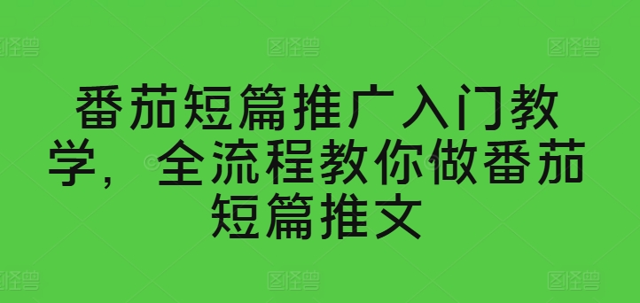 番茄短篇推广入门教学,全流程教你做番茄短篇推文